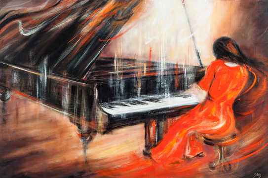 The girl at the piano